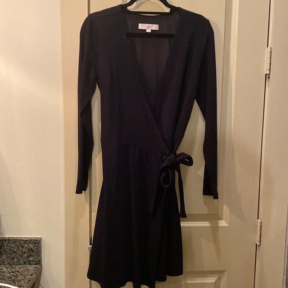 LOFT black wrap dress